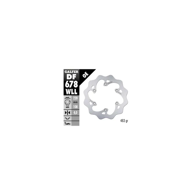 Disco freno moto Galder Wave fijo solido DF678WLL