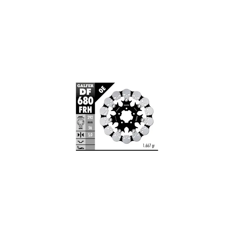 Disco freno moto Galfer Skull Design Flotante DF68