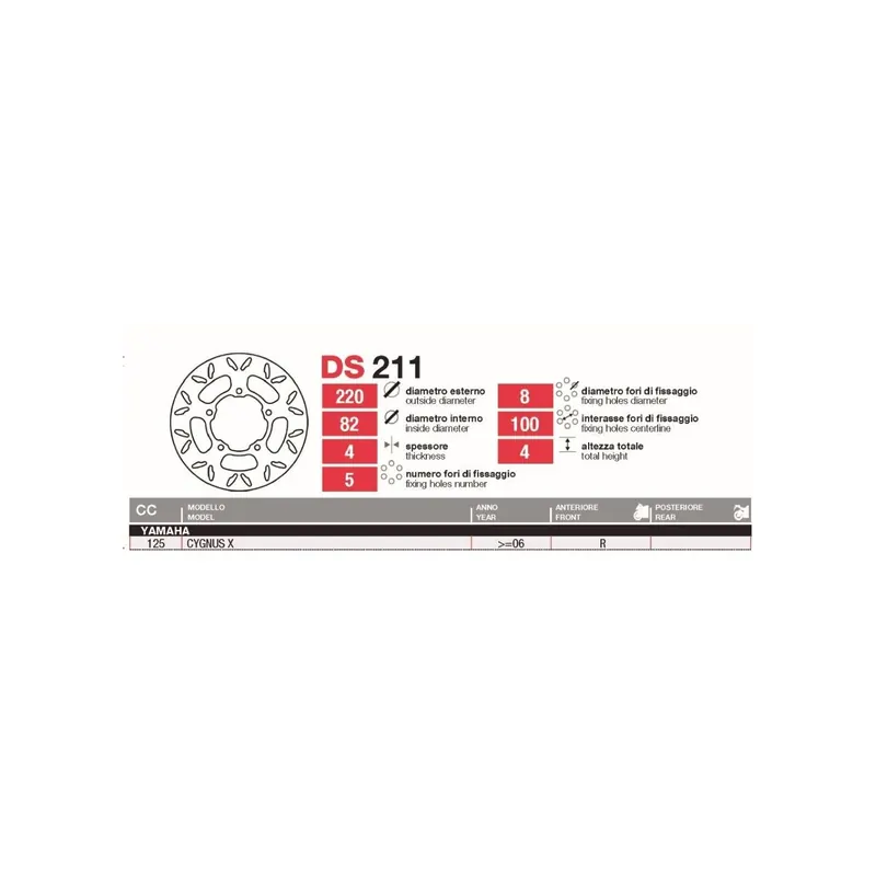Discos De Freno Grimeca Yamaha Cygnus 125 - DS211