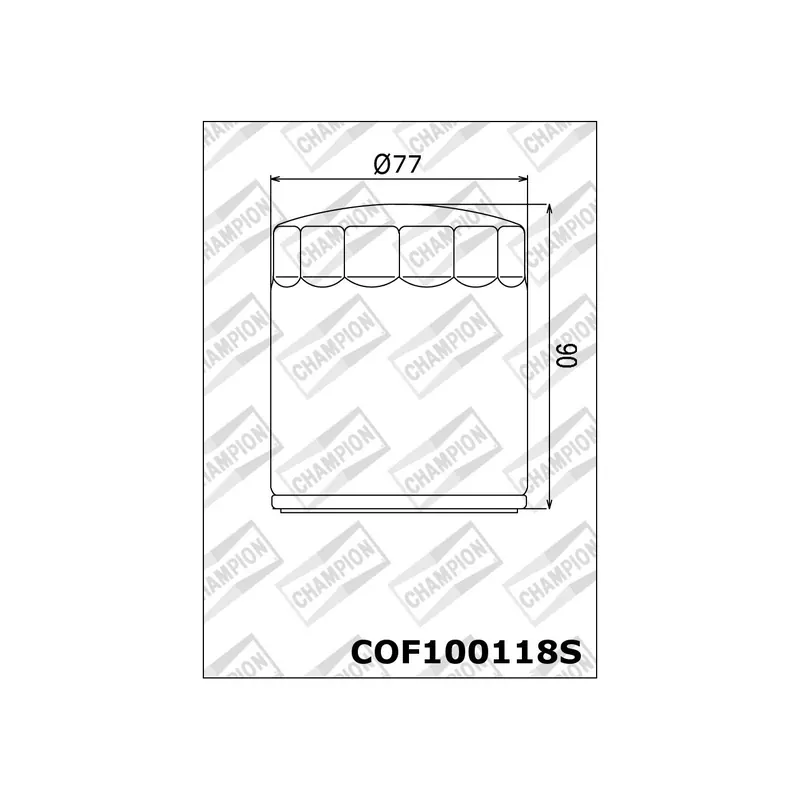 Filtro de aceite Champion para moto COF100118S