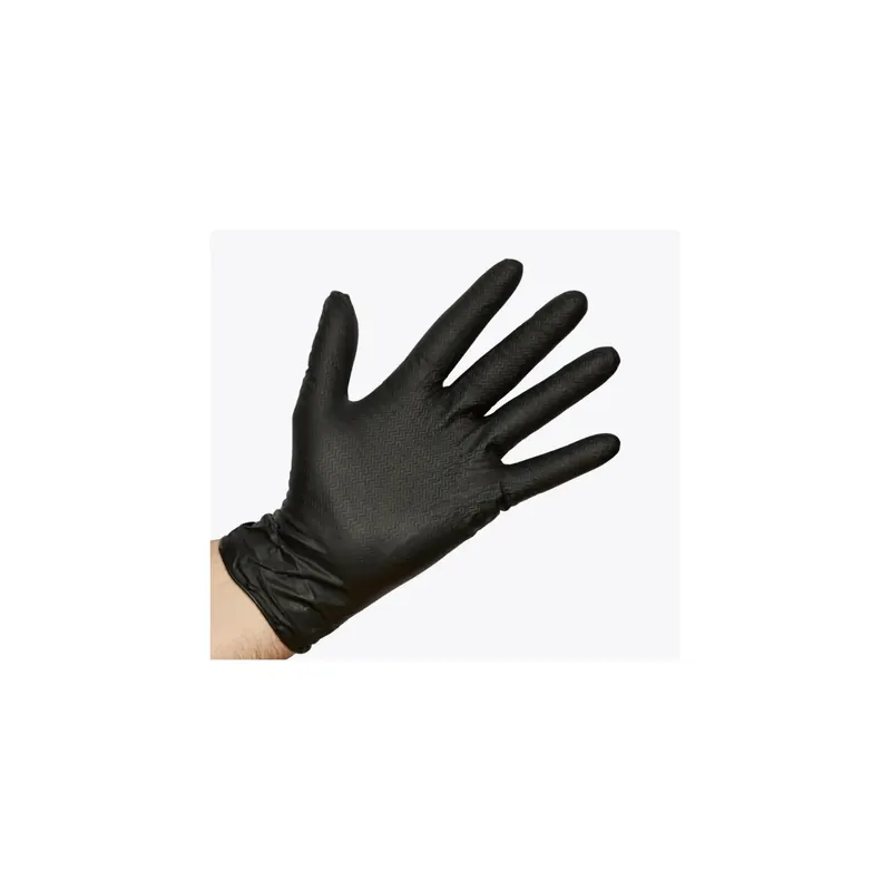 GUANTES NITRILO ONDULADO BLACK RAY TALLA XL caja 50 uds