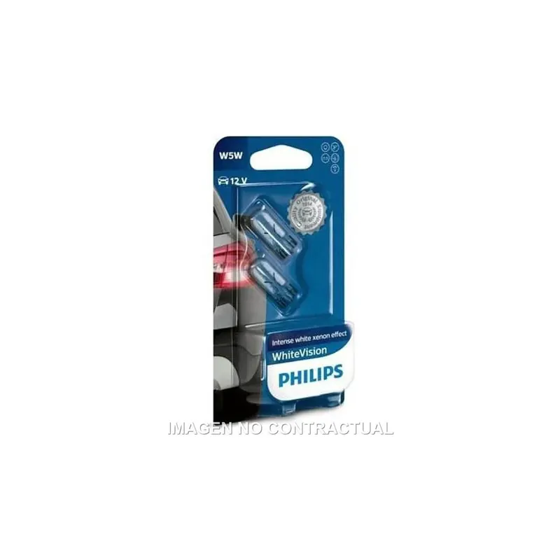 Lámpara Philips Todo Cristal W5W White Vision 12V - 2012961BV
