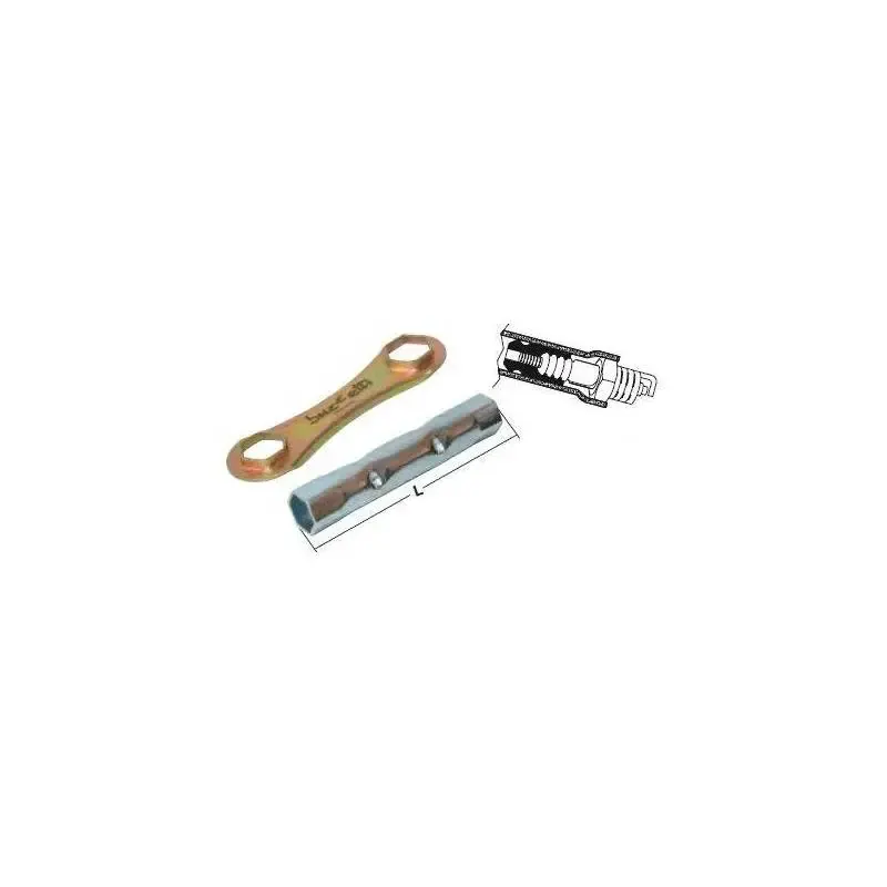 Llave de bujía hexagonal 16 y 18 con extractor de pipa y largo 120 4854