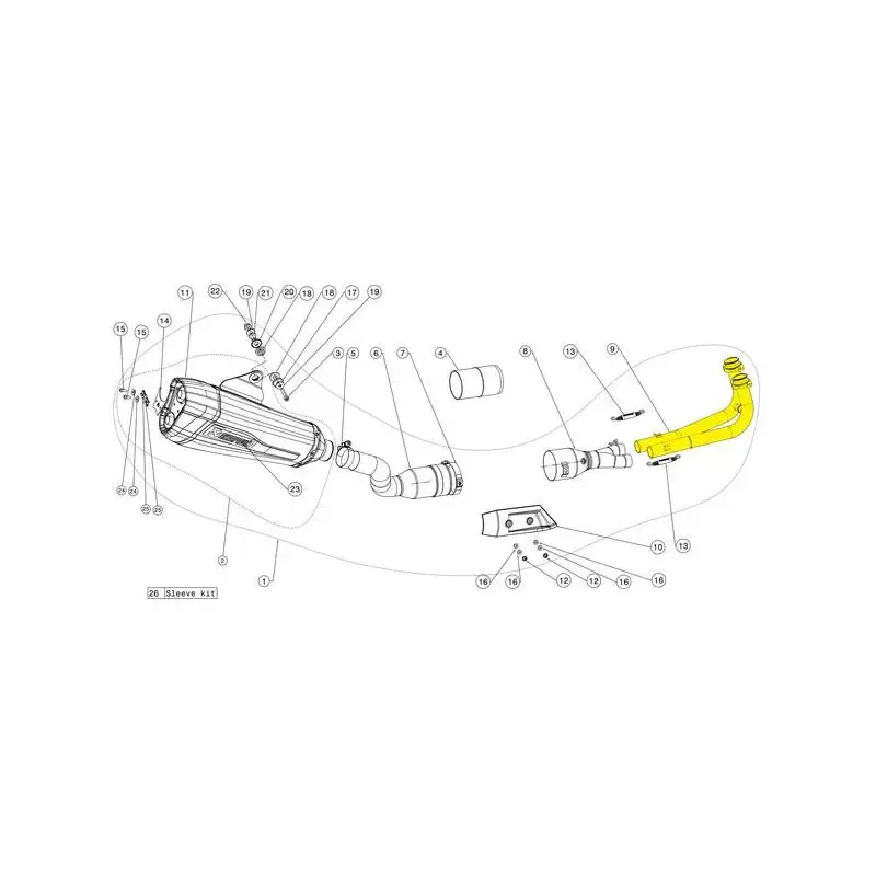 Tubo Union Akrapovic Yamaha H-Y5R1